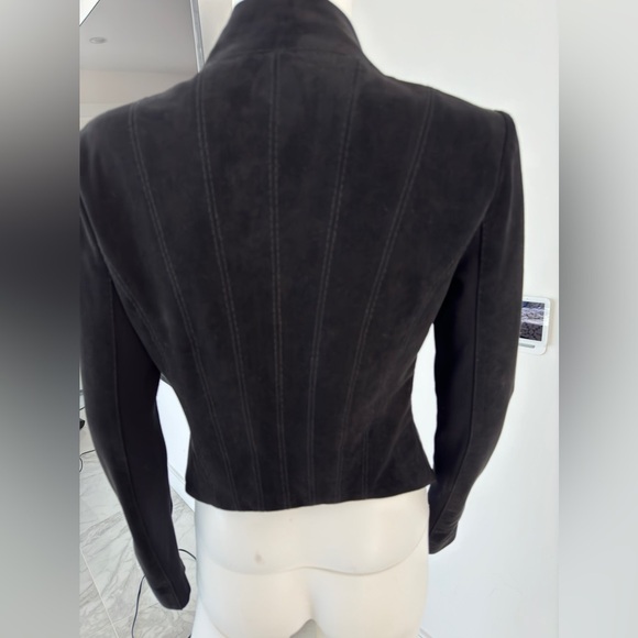 BCBG MaxAzria Drea Faux Suede Moto Jacket Black size XS - Picture 4 of 9